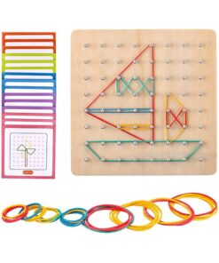 Mikabili Montessori Wooden Geoboard Mathematical
