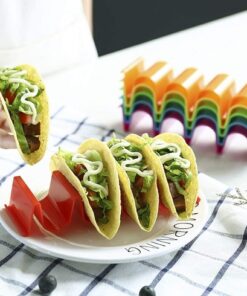 Taco Holder Stand Set of 6, Colorful Taco Holder Plate